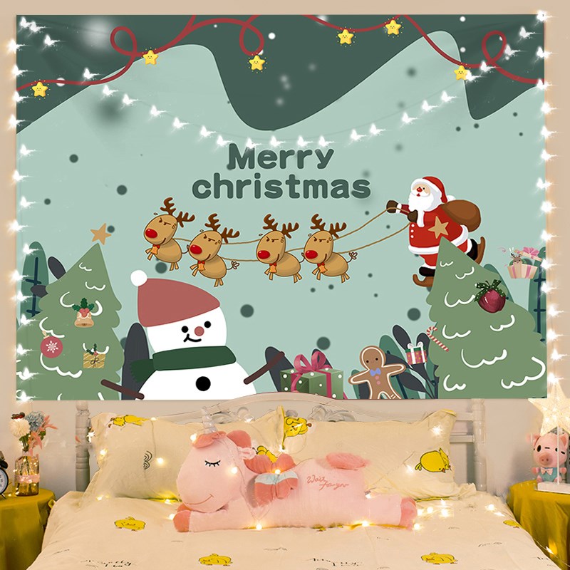 圣诞装饰挂布背景布节家居场景布置餐厅派对活动墙面X氛围挂件室