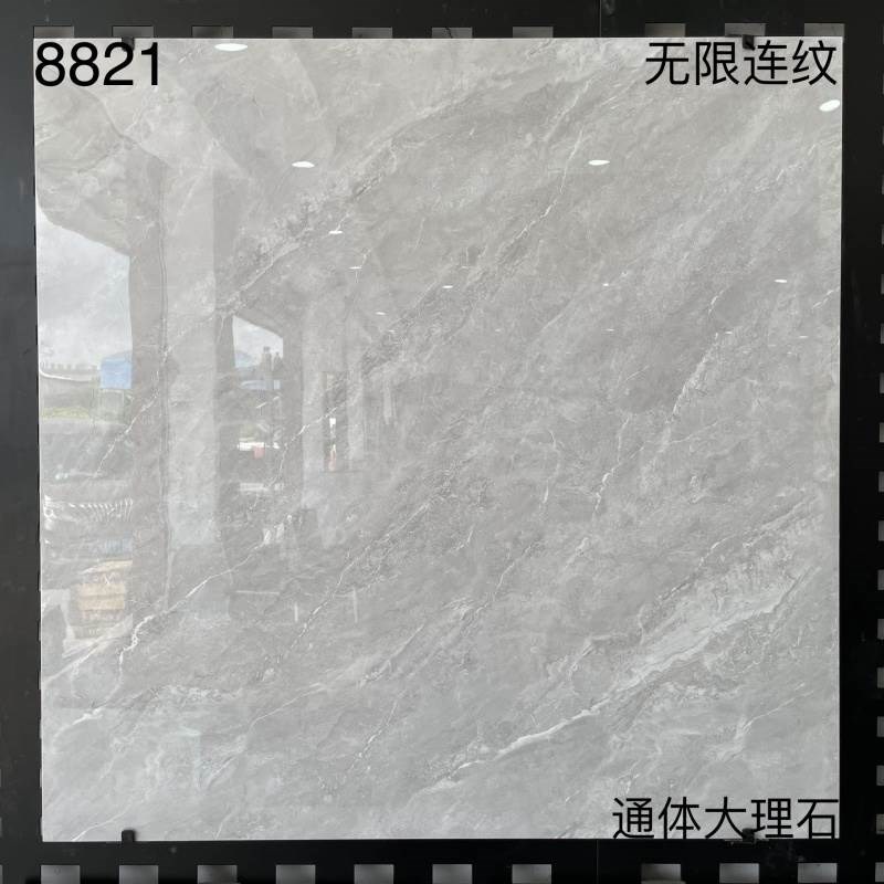 广东现代灰通体大理k石瓷砖800x800爵士白地砖客厅卧室亮光地板砖