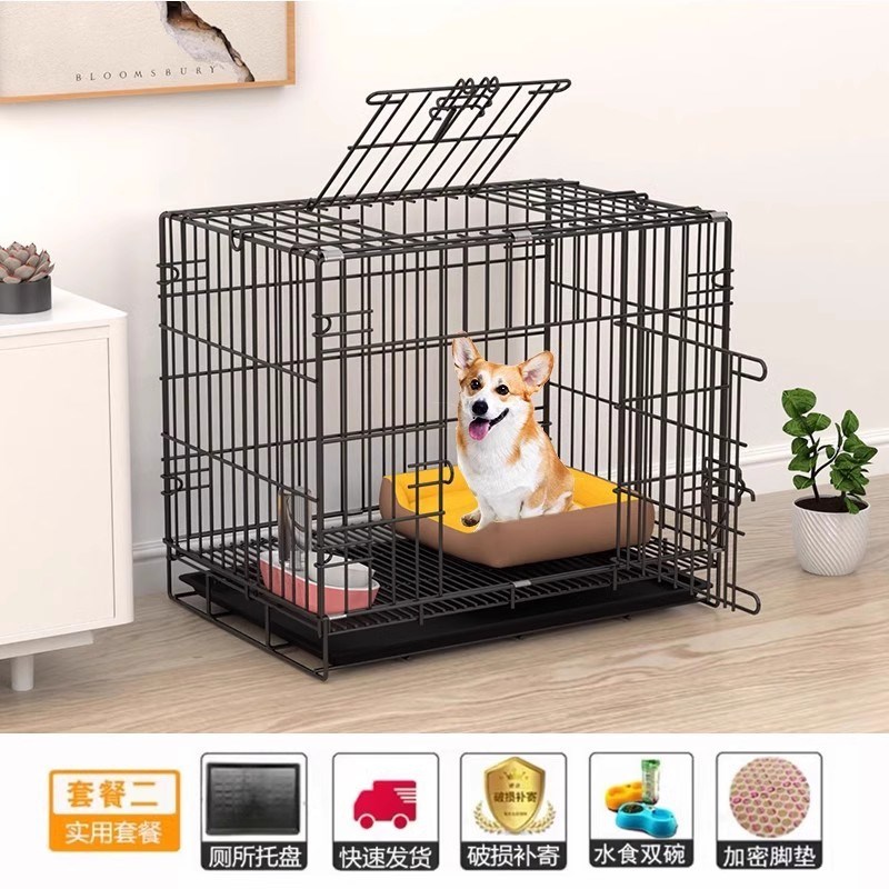 旧货市场狗笼狗笼子小型犬泰迪柯基室H内家用铁笼大型宠物别墅狗