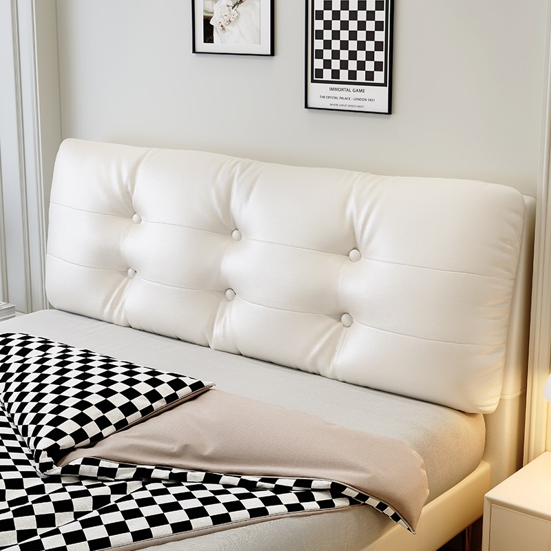 黑白简约床头靠垫软包大靠w背靠枕母婴环保免洗皮榻榻米旧床改造