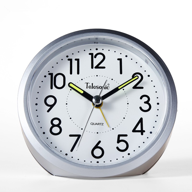 天王星闹钟钟表静音简约s现代床头卧室夜光灯男女学生用多功能时