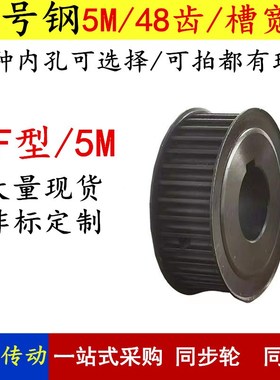 同步轮现货5eM48齿45号钢AF型 两面平槽宽17 同步带轮皮带轮定制