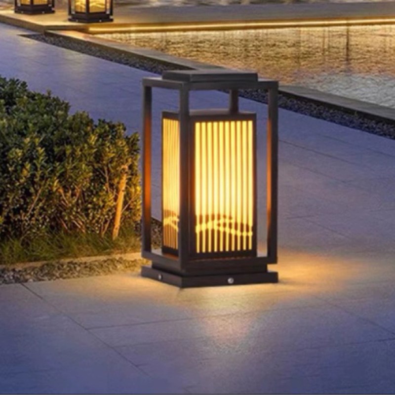 户外草坪灯新中式柱头灯防水仿云C石庭院灯别墅花园景观园林草地