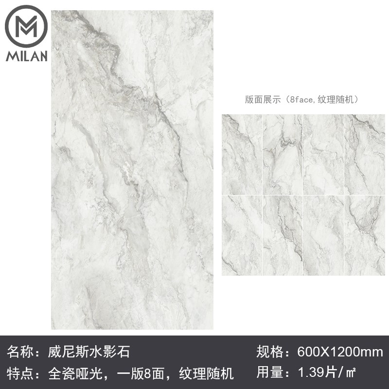 美出天际的大理石瓷砖广东砖60X120柔哑光卫生间墙U砖客厅奢石地