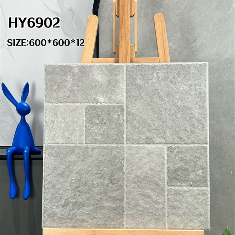 中式广场庭院阳台加厚瓷p砖600x600莱姆地铺石12mm磨具面仿古地砖