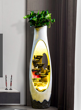 现代北欧循环流水j客厅电视柜旁装饰假山喷泉水景摆件乔迁新居礼