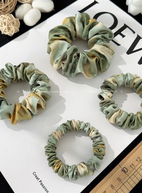 【3件8折】法式真丝发圈女高级感大肠发圈头绳2Q024新款桑蚕丝缎