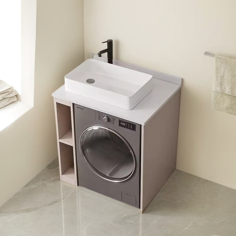 定制小户型阳台柜组合落地浴室柜铝蜂窝一体洗手台洗衣机柜洗脸盆