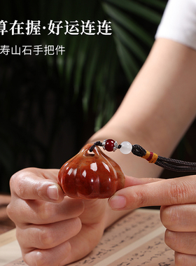 寿山石胜算在握大蒜手把件客厅家居桌面装饰品送男女朋友生日礼物