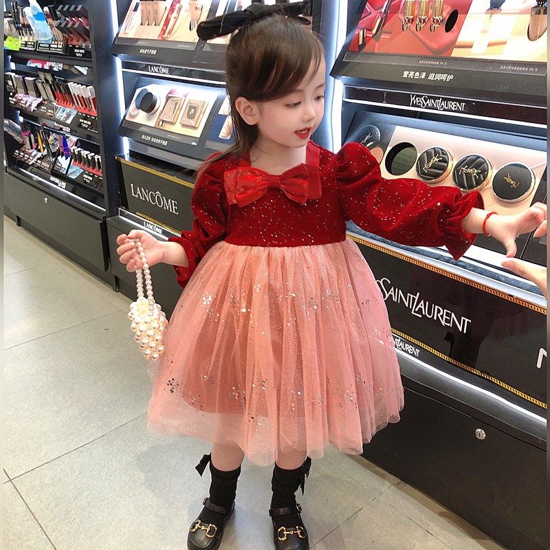 女童秋冬连衣裙加绒洋气红色网纱新年儿童女宝宝生日礼服公主裙子,童装/婴儿装/亲子装,连衣裙,淘宝优惠券,粉丝福利购,淘宝优惠卷