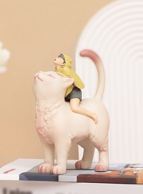 白夜童话《猫将军》办公室摆件家居乔迁装饰品解压女生日礼物摆件