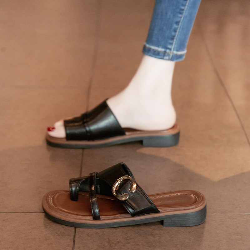 法式仙女风平底凉鞋女夏外穿气质配裙子2025新款爆款百搭时尚凉拖