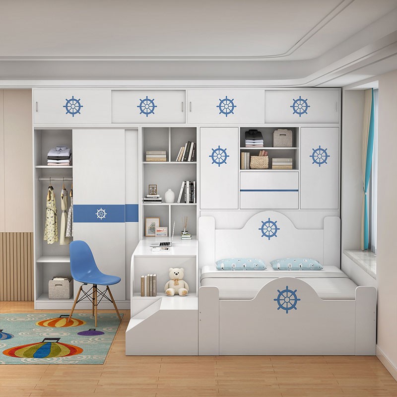 儿童房卧室床衣柜子组合家具套装书桌柜全屋小户型男孩女孩多功能