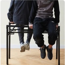 简易折叠桌架长方形桌腿家用弹簧桌腿支架双层会议桌架子办公桌腿