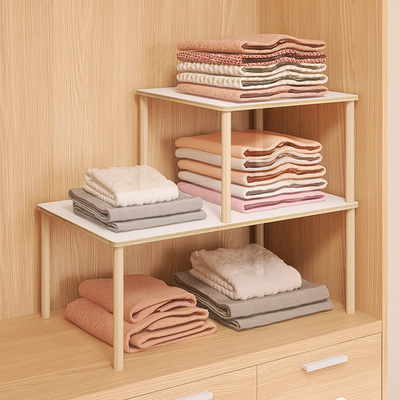 衣柜分层隔板柜子分层架柜内置物架衣橱隔断收纳层架木质支架免打