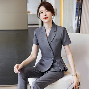 职业西服套装女薄款夏季高端酒店餐饮工装前台经理正装外套工作服