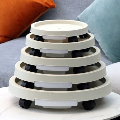 加厚移动托盘带轮圆形底盘接水可移动花盆架万向轮园艺底部排水