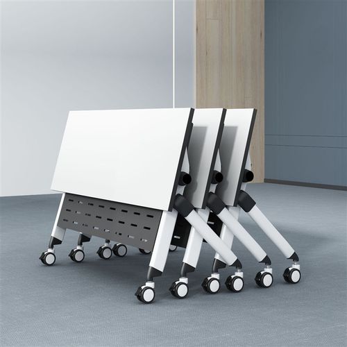 折叠桌可移动拼接会议桌培训台侧翻长条课桌学习桌演讲台桌椅组合