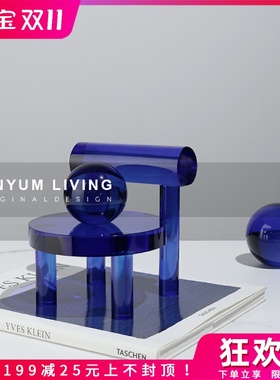 本与现代简约展厅售楼处样板房间软装饰品M水晶椅子家居创意摆件