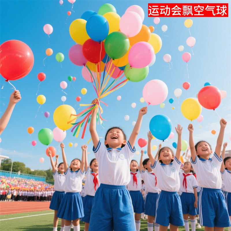 运动会氛a围道具小学生开幕式入场创意手持物飘空气球场景布置装