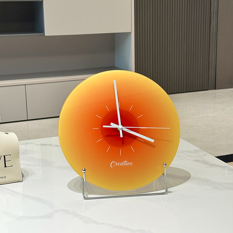 中古黑胶唱片g钟摆钟玄关客厅办公室书桌桌面摆件酒柜电视墙面摆