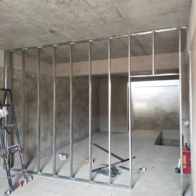 石膏板轻钢龙骨隔墙材料耐火防潮配螺丝一站式R配齐不包安装可自