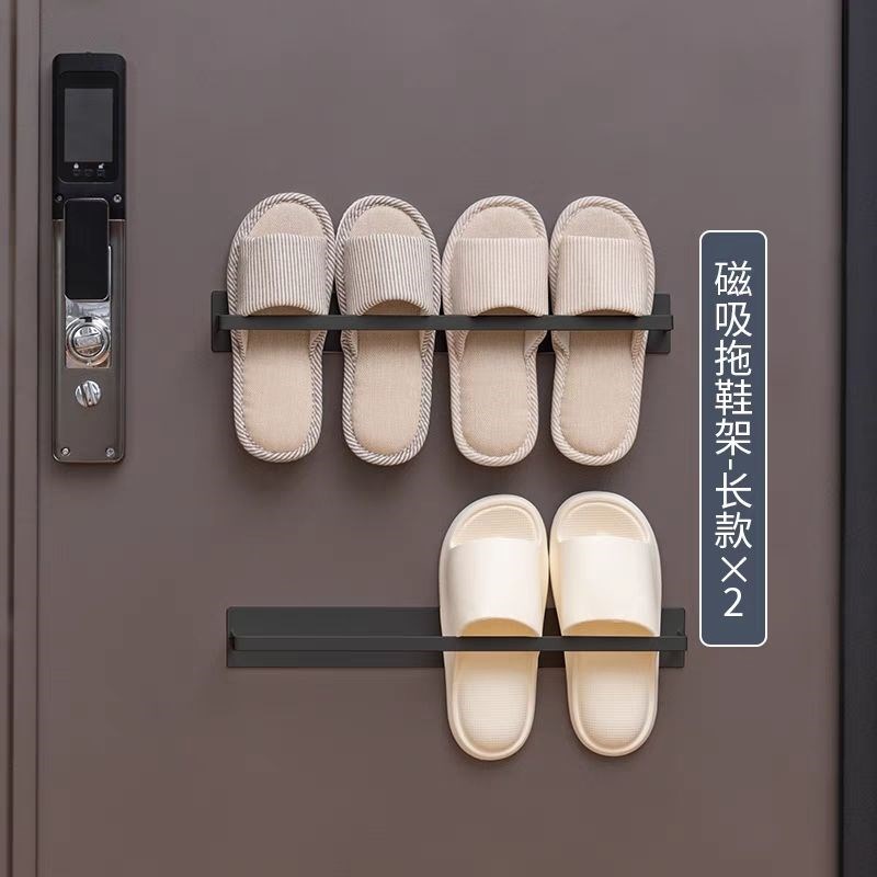 磁吸鞋架入户门后拖鞋架强力w 收纳门口置物架防盗门磁铁门上挂架