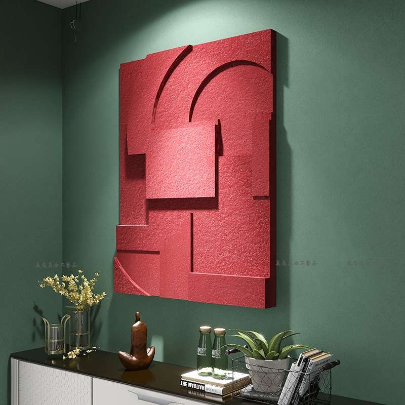 现代客厅餐厅装饰画个性3d立体浮雕走廊过道玄关挂画竖版创意轻奢图片