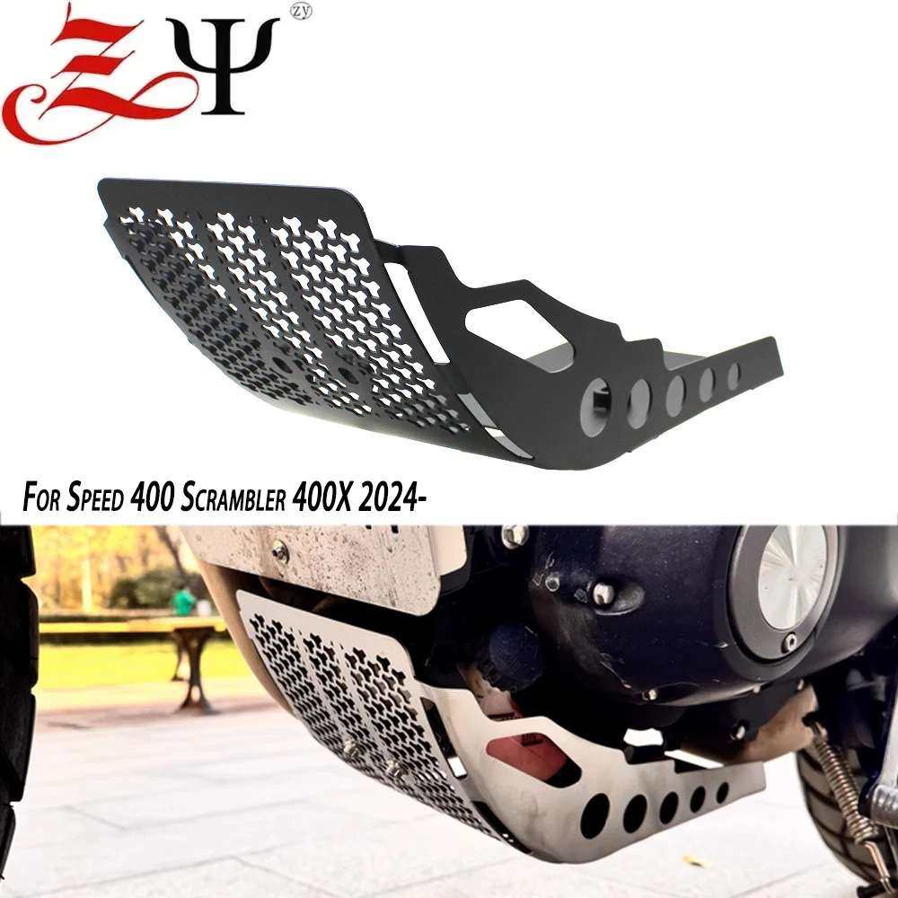 适用凯旋Scrambler400X 下护板改装发动机底盘装甲油底壳保护罩