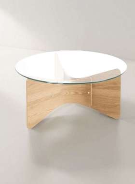 Umbra Madera 圆形 现代和现代咖啡桌，