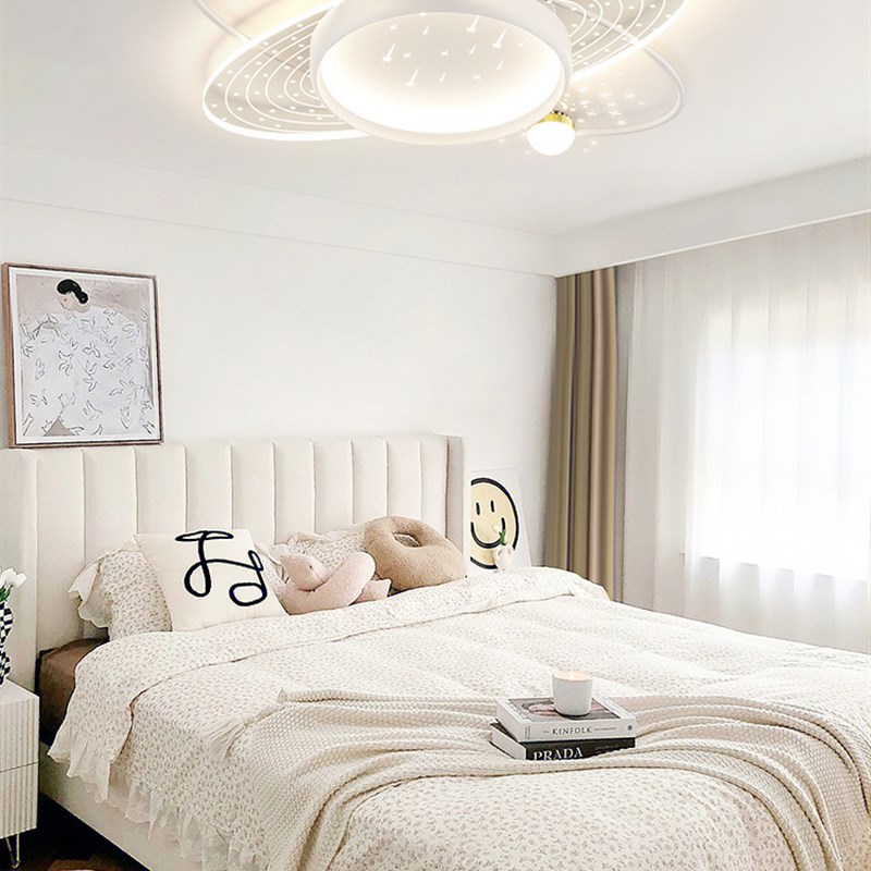 主卧室吸顶灯2024年新款奶油风广东中山灯具轻奢简约现代房间网红