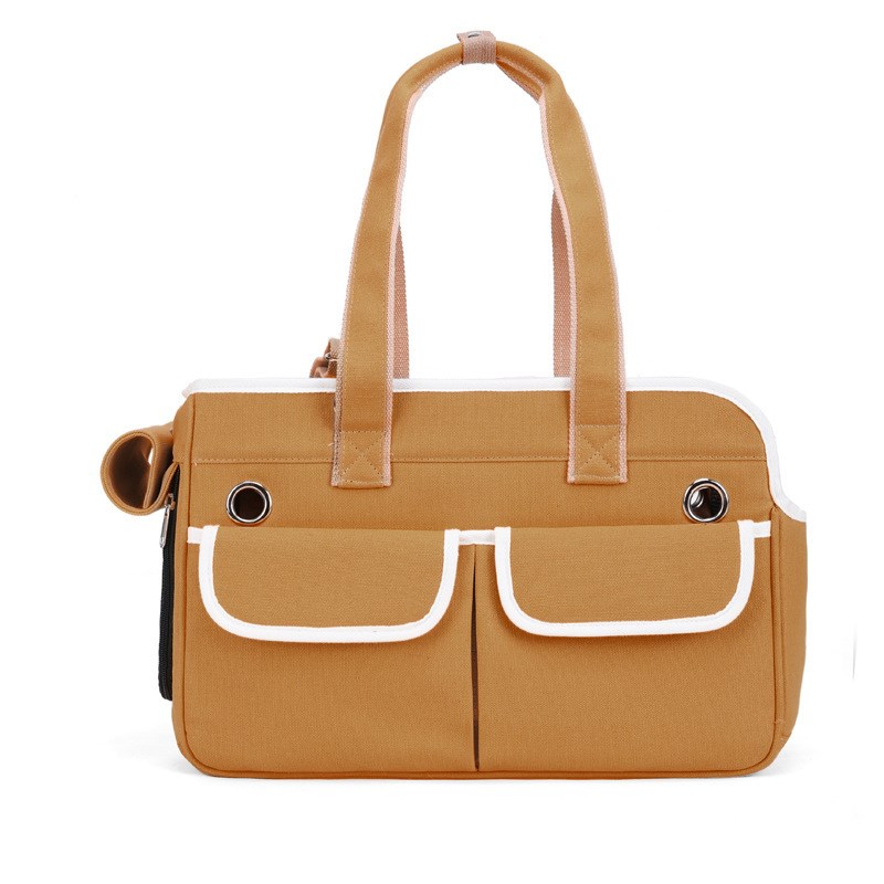 新款猫包外出便携手提宠物包大容量狗包透气帆布猫书包斜跨猫背包