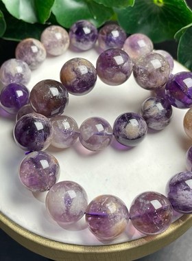 天然紫幽灵手链 大颗粒男女款单圈幽灵异象紫水晶手串饰品礼物