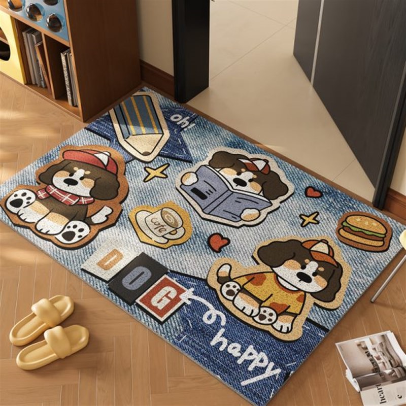 卡通丝圈地垫入户门垫进门口门外脚垫子家用耐脏防滑玄关免洗地毯