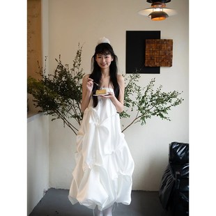 小众高级感抹胸森系法式 轻婚纱出门纱新娘订婚领证成人礼礼服裙