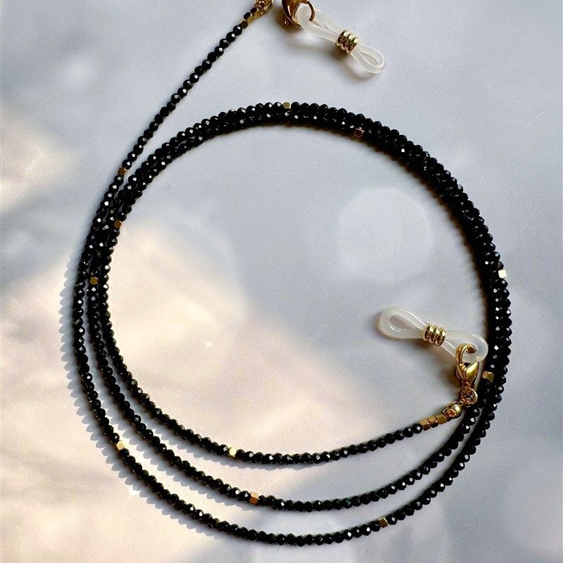 黑尖晶石眼镜链口罩耳机挂脖绳墨太阳简约百搭个性网红051,ZIPPO/瑞士军刀/眼镜,眼镜链,淘宝优惠券,粉丝福利购,淘宝优惠卷