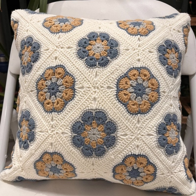 祖母格编织毯子毛毯薄款毛线钩针编织手工diy节日礼物无聊自己做