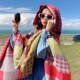 保暖围巾女披风 长款 西藏大西北旅游御寒加厚款 开叉披肩斗篷秋冬季