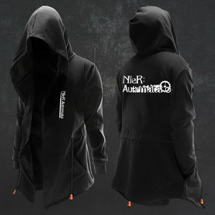 尼尔机械纪元兜帽风衣秋冬2b小姐姐中长款卫衣男披风加绒外套动漫