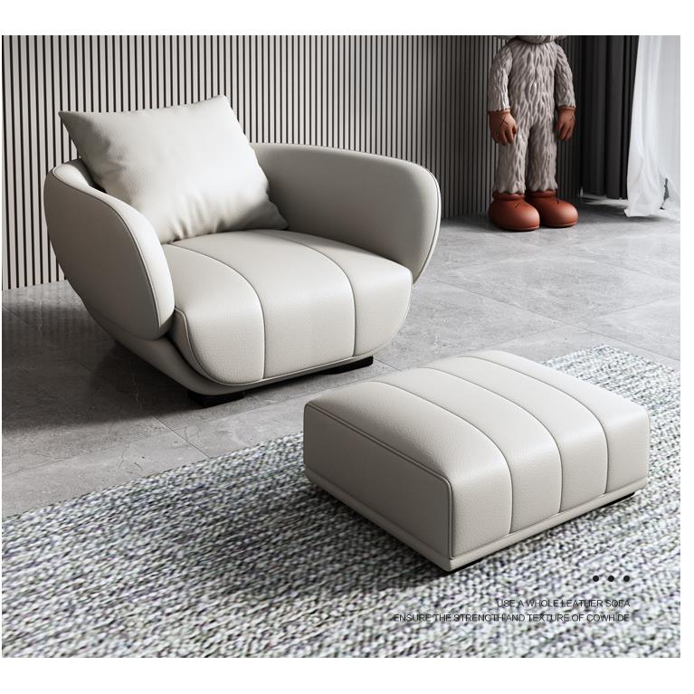 意式极简现代简约大平层大户型直排多人别墅区网红科技布皮艺沙发