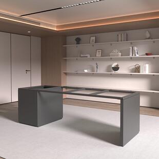 实木大板桌脚支撑架轻奢岩板茶台桌腿支架岛台餐桌吧台腿底座定作