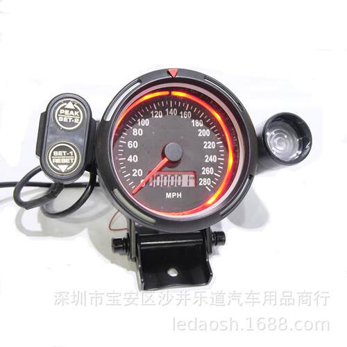 汽车改装85MM车速表里程表 二合一LCD仪表 汽车速度表220km/h