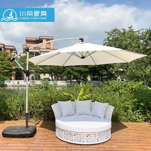 小舟户外休闲藤编沙发庭院花园泳池海边躺床阳台露台防水防晒家具
