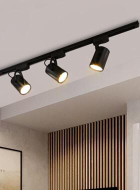 黑色射灯led轨道灯服装店咖啡厅店铺商用cob天花灯导轨式聚光灯