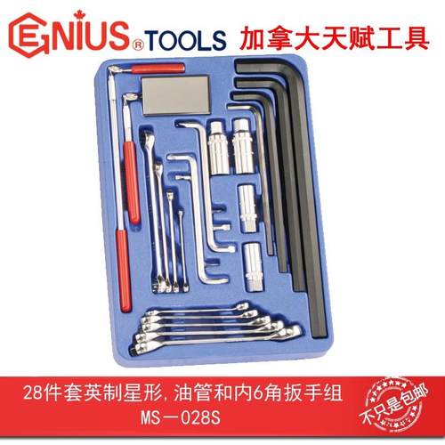 GENIUS天赋进口工具28件套英制星形油管和内6角扳手组MS-028S