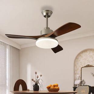 原木风扇灯胡桃木客厅吊扇灯餐厅卧室风扇电扇复古中式实木吊灯