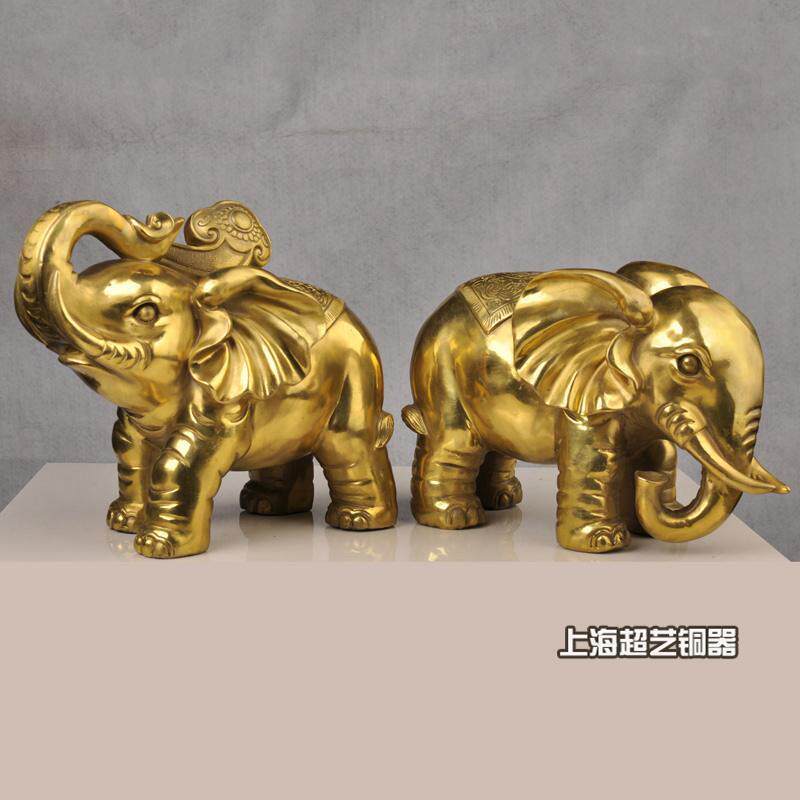 铜大象摆件一对铜象摆设家居饰品金属工艺品生产特大号