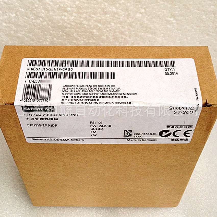 6ES7315-2EH14-0AB0  S7-300 CPU 315-2 PN/DP中央处理器