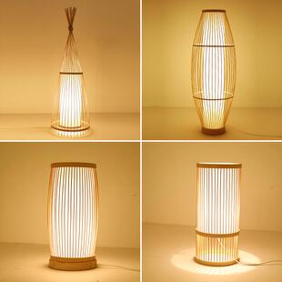 竹艺竹编小吊灯店铺商用茶室民宿酒店小吃店火锅店复古餐厅落地灯