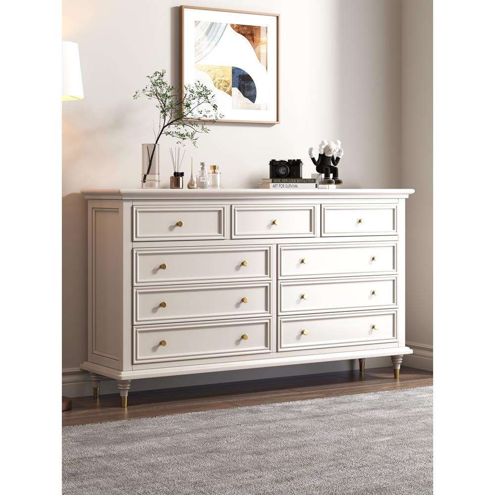 实木美式九斗柜床尾五七抽屉柜卧室收纳柜客厅置物储物柜斗橱靠墙